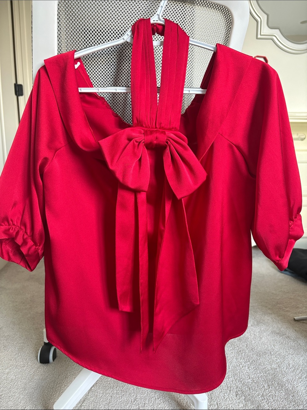 Red Bow halter neck Women’s Blouse